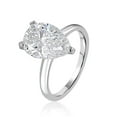 thumbnail image 3 of Lab Created Pear Cut Solitaire Diamond Ring In 18K Gold, 3 of 8