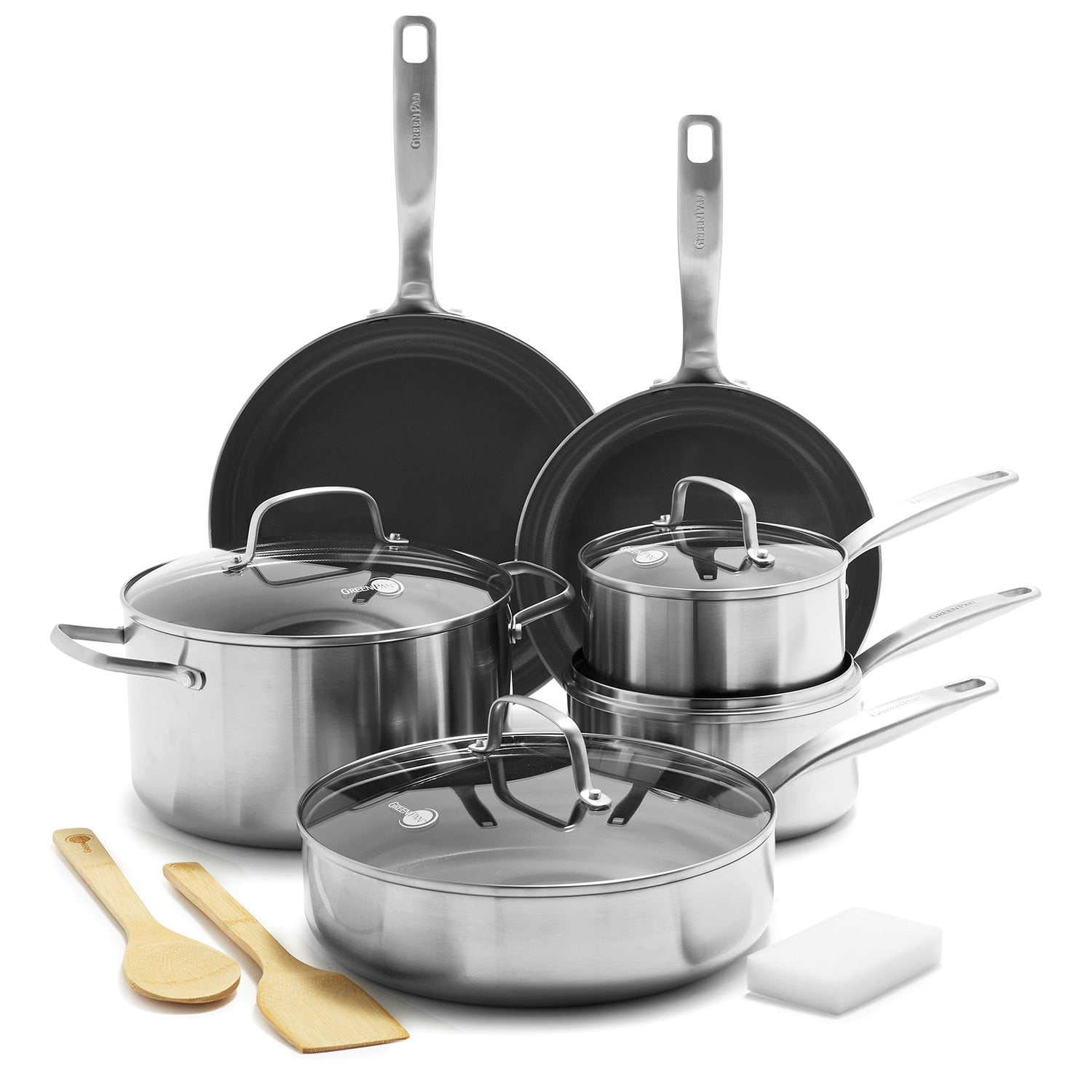 Greenpan 12-Piece Chatham Stainless Steel Ceramic Nonstick