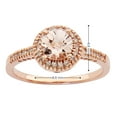 thumbnail image 6 of Round Cut Gemstone & 0.13 CT. T.W. Halo Diamond Ring in 14K Gold, 6 of 6