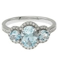 thumbnail image 1 of 8X6MM Oval Aquamarine Ring with Diamonds in 14K Gold, 1 of 6