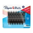 thumbnail image 1 of Paper Mate Ballpoint Pen, Profile Retractable Pen, Bold Point 1.4mm, Black, 20 Count, 1 of 5