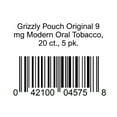 thumbnail image 1 of Grizzly Pouch Original 9 mg Modern Oral Tobacco, 20 ct., 5 pk., 1 of 1