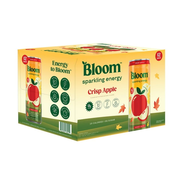 Bloom Sparkling Energy, Crisp Apple, 12 fl. oz., 12 pk.
