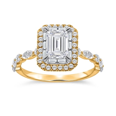 1.70  CT.T.W. Emerald Cut Diamond Ring in 14K Yellow Gold