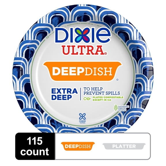 Dixie Ultra Extra Deep Dish Paper Plates 28 oz., 115 ct.