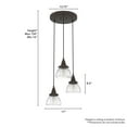 thumbnail image 4 of Hunter Cypress Grove Glass 3 Light Pendant Light Fixture, Round Cluster and Linear Cluster, 4 of 9