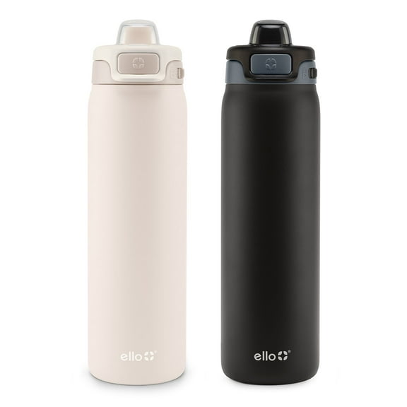 Ello Pop & Fill 22oz. Stainless Steel Water Bottle with Leak Proof Locking Lid, 2-Pack