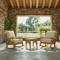 thumbnail image 2 of Cambridge Casual Salinas Teak Rocker Set with Tan Cushions, 3pc, 2 of 10