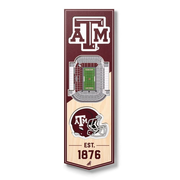 YouTheFan Texas A&M Aggies 6"x19" 3D Stadium View Banner