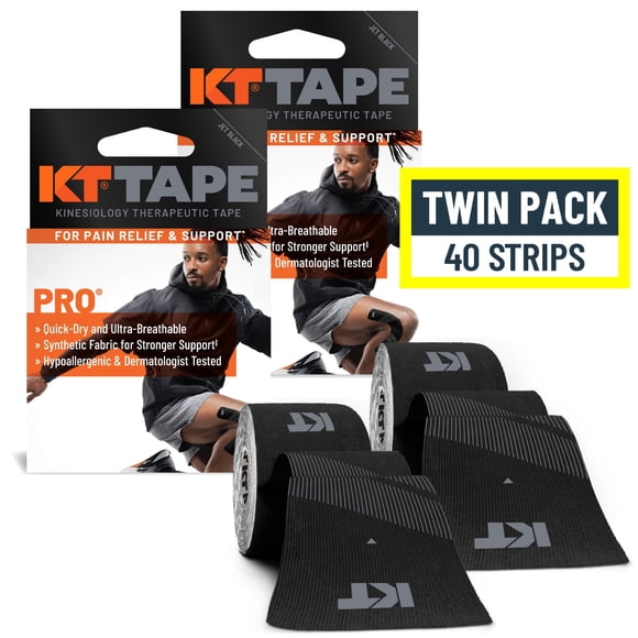 KT Tape PRO Black, 20 ct., 2 pk.