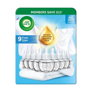 Air Wick Plug In Scented Oil Air Freshener, Fresh Linen, 9 Refills
