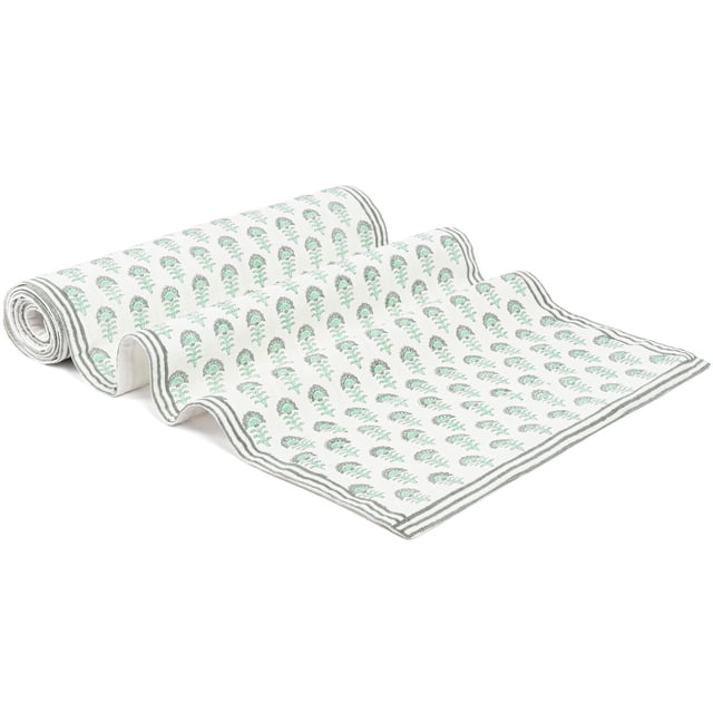 Over&Back 100% Cotton Hand-Blocked Printed Table Runner