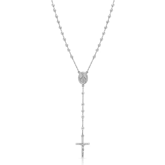 Italian Rosary Necklace in Sterling Silver