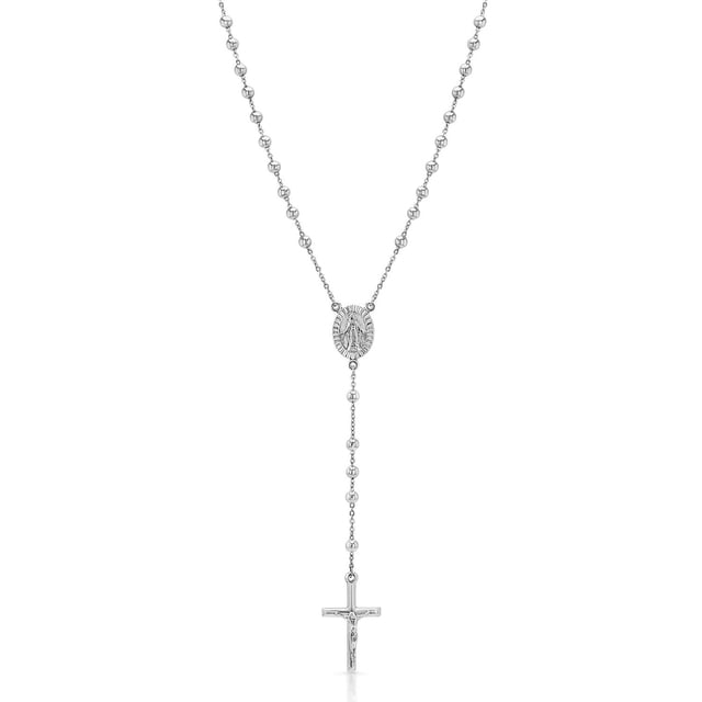 Italian Rosary Necklace in Sterling Silver