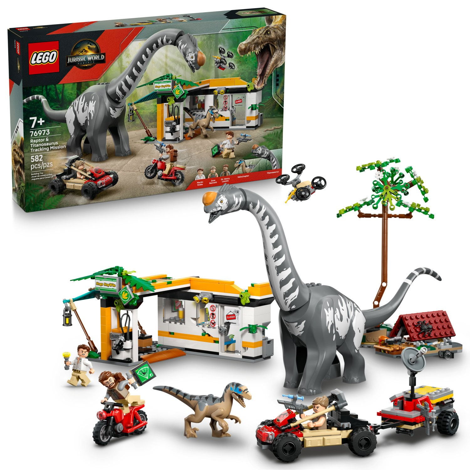 LEGO Jurassic World Raptor Titanosaurus Tracking Mission