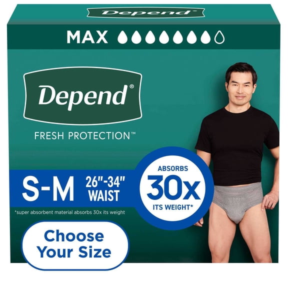 Depend Fresh Protection Incontinence Underwear for Men, Choose Size