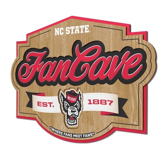 YouTheFan NC State Wolfpack 17"x12.5" 3D Multi-Layered Fan Cave Sign