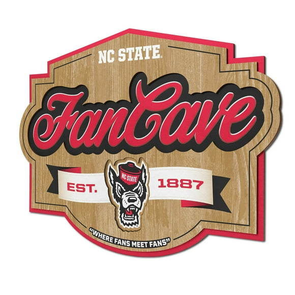YouTheFan NC State Wolfpack 17"x12.5" 3D Multi-Layered Fan Cave Sign