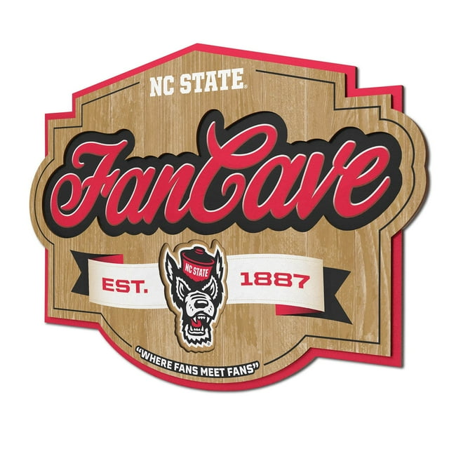 YouTheFan NC State Wolfpack 17"x12.5" 3D Multi-Layered Fan Cave Sign