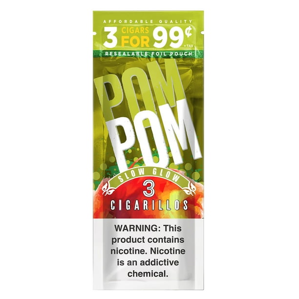 PomPom Slow Glow Cigarillos 3 ct., 15 pk