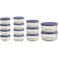 thumbnail image 1 of Anchor Hocking SnugFit 26-Piece Glass Food Storage Containers with Navy Lids, 1 of 5