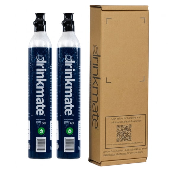 Drinkmate CO2 Refill Carbonator Cylinders 60L (14.5 oz), 2-Pack