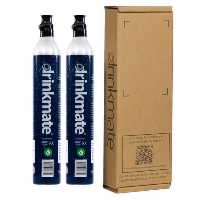 Drinkmate CO2 Refill Carbonator Cylinders 60L (14.5 oz), 2-Pack
