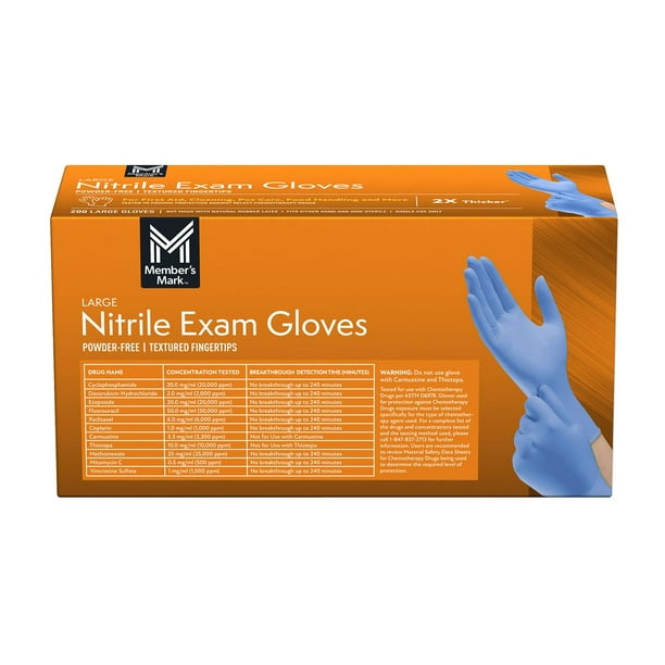 Member's Mark Nitrile Exam Gloves, Choose your Size, 200 ct