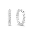 thumbnail image 4 of Round Cut In and Out Diamond Hoop Earrings in 14K Gold, 4 of 7