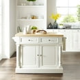 thumbnail image 3 of Crosley Furniture Oxford Butcher Block Kitchen Island with Microwave Stand, Storage Shelves, and Drawers, 3 of 10