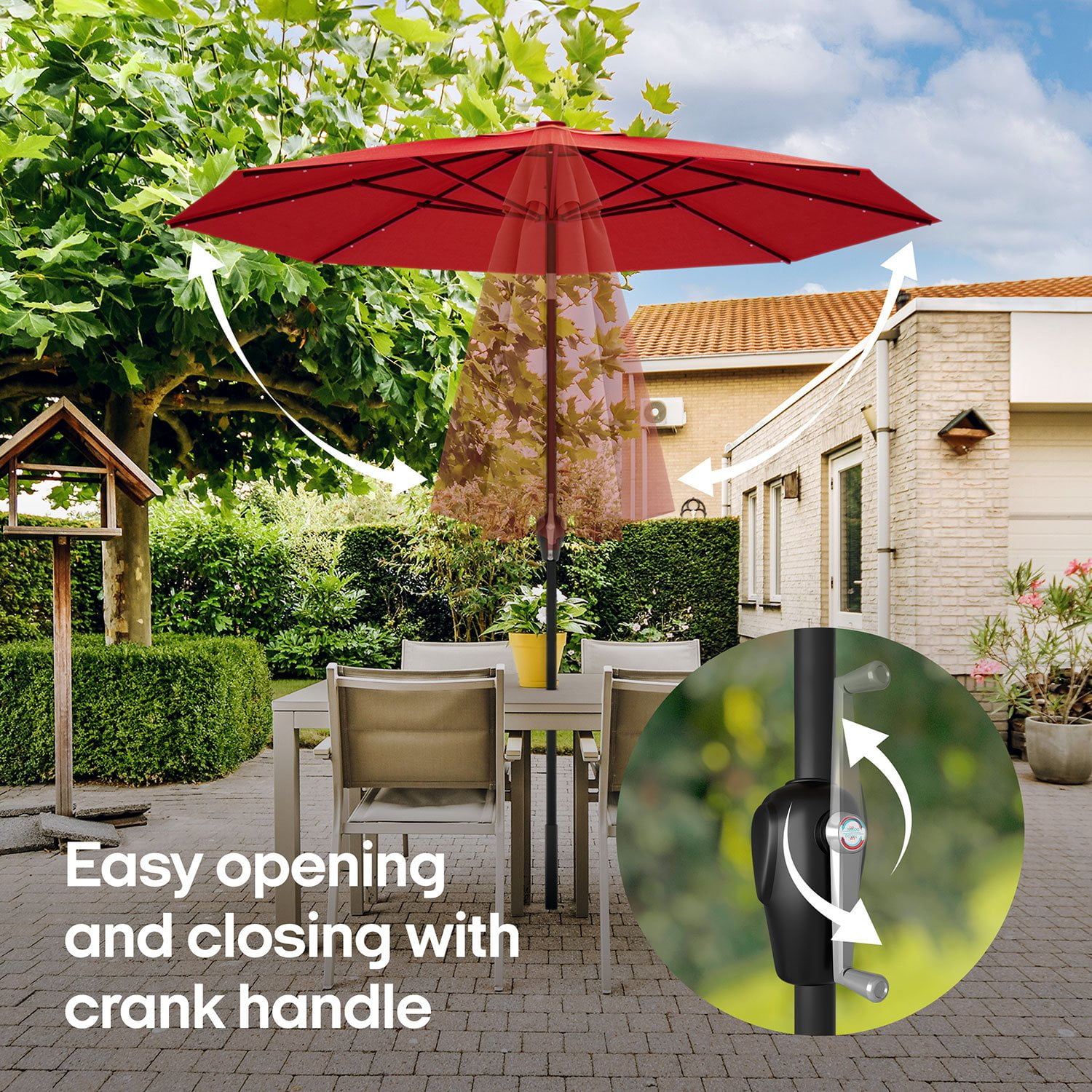 Above 10' Patio Market Umbrella with Solar LED Lights - Samsclub.com