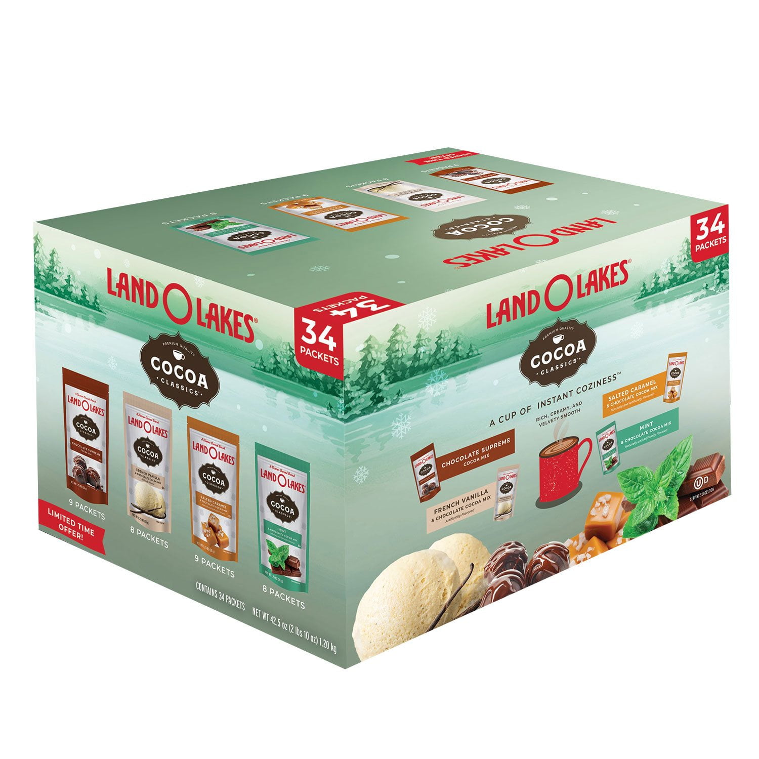Land O'Lakes Cocoa Classics Hot Cocoa Mix, Variety Pack, 34 pk