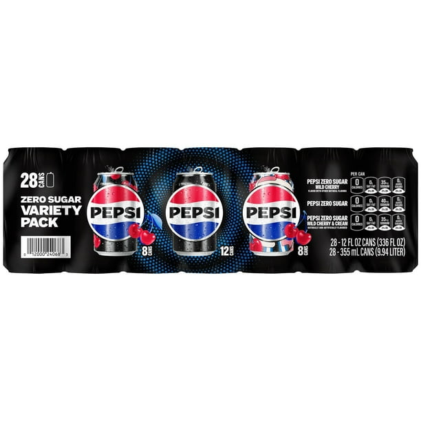 CRAVITY ジョンモ PEPSI プレミアムパッケージ Blue&Black Pepsi Zero Sugar Soda Cola Variety Pack 12 fl. oz., 28 pk