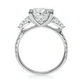 thumbnail image 3 of 4.00 C.T.T.W. Lab Created Cushion Cut Center with Pear Cut Side Diamond Ring in 18K White Gold, 3 of 6