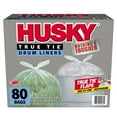 thumbnail image 1 of Husky 55-Gallon Clear Flap Tie Drum Liner Trash Bags (80 ct.), 1 of 4