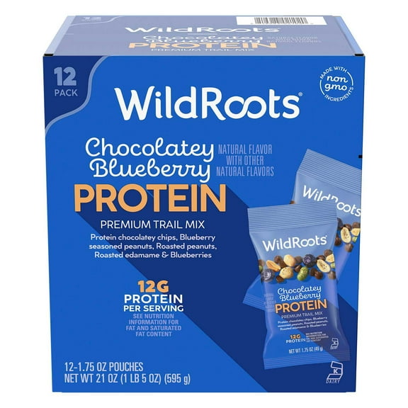 WildRoots Chocolatey Blueberry Protein Single Serve Trail Mix, 1.75 oz., 12 pk.