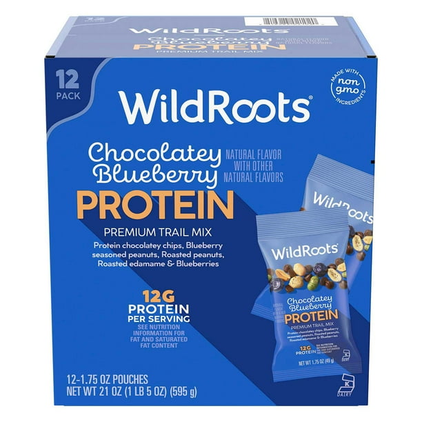 WildRoots Chocolatey Blueberry Protein Single Serve Trail Mix, 1.75 oz., 12 pk