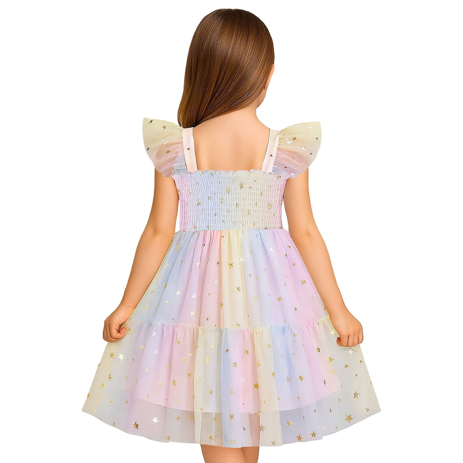 white christmas dresses Mia Belle Girls Denim Tulle Tutu Dress main image 1