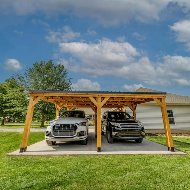 Backyard Discovery 20' x 20' Kingsport Cedar Carport/Gazebo