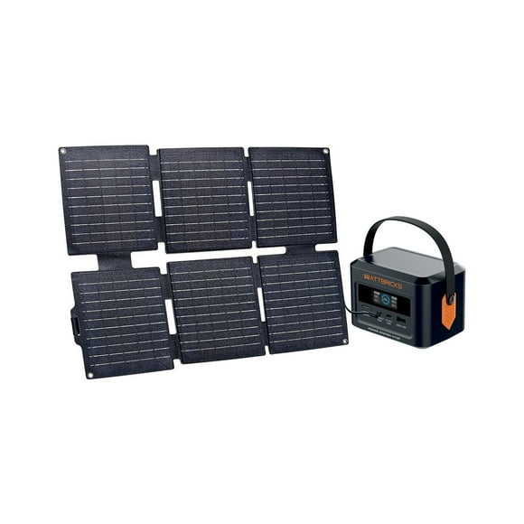 Wattbricks Energy 120-Watt Peak With 99.2Whr Portable Power Station & 30-Watt Portable Solar Panel Bundle
