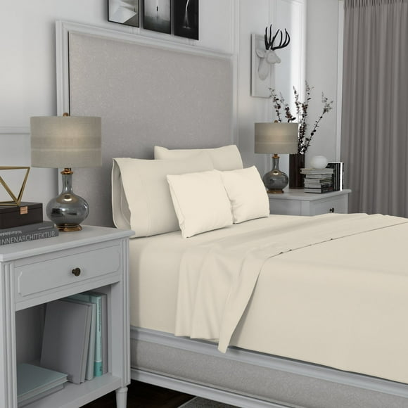 Aireolux 600 Thread Count 100% Cotton Sateen Wrinkle-Resistant Sheet Set, Assorted Sizes