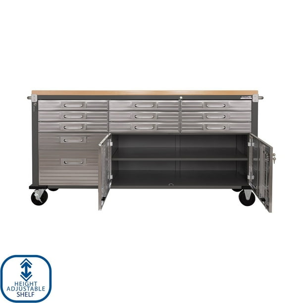Seville Classics UltraHD 11 Drawer Rolling Workbench, 77