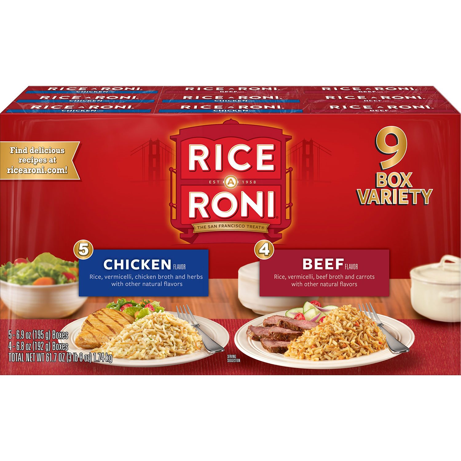 Rice-A-Roni Chicken and Beef Variety Pack (9 ct.) - Samsclub.com