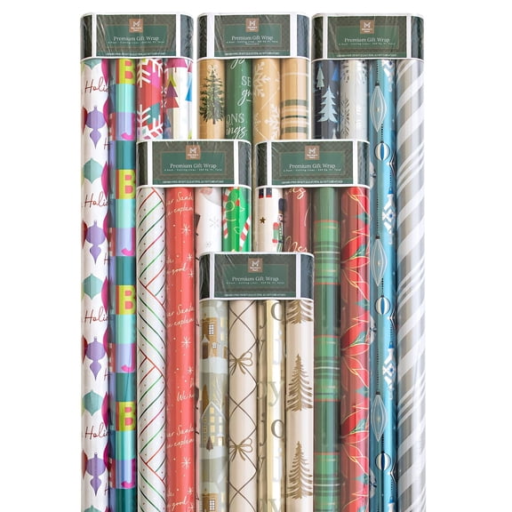 Member's Mark 250 Sq Ft Holiday Wrapping Paper, 4 Rolls