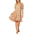thumbnail image 2 of Bila Women's Floral Paisley Short Tiered Dress, 2 of 5