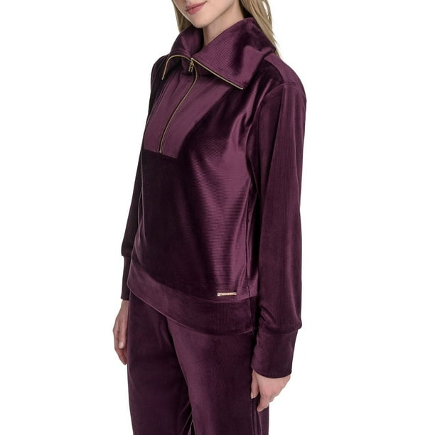 Halston Women's Velour Quarter-Zip Pullover - Samsclub.com
