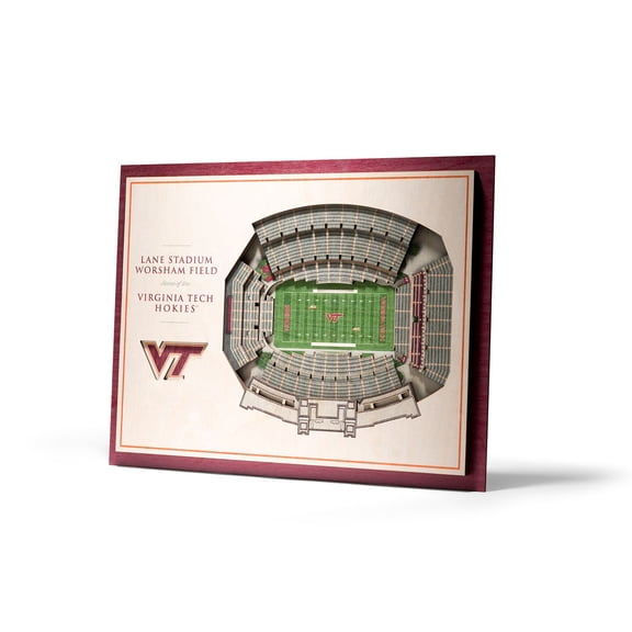 YouTheFan Virginia Tech Hokies 17"x13" 3D 5 Layer Stadium View Wall Art