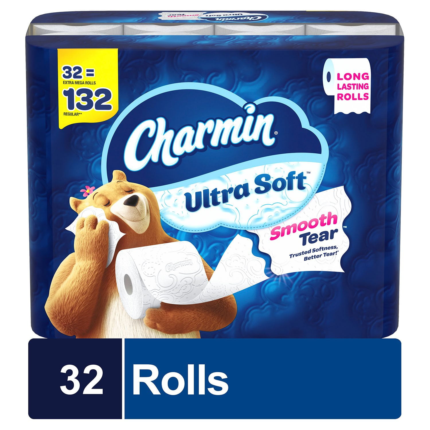 Ultra-Soft Smooth Tear Toilet Paper Rolls (18 Mega Plus Rolls)