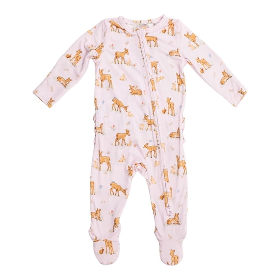 Angel Dear Baby Girls 2-Way Zipper Footie