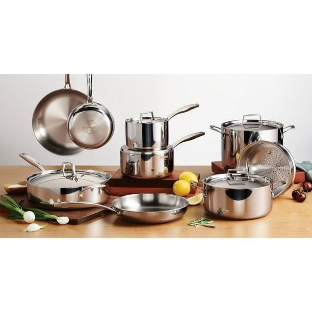 Tramontina 14-Piece Tri-Ply Clad 18/10 Stainless Steel Cookware
